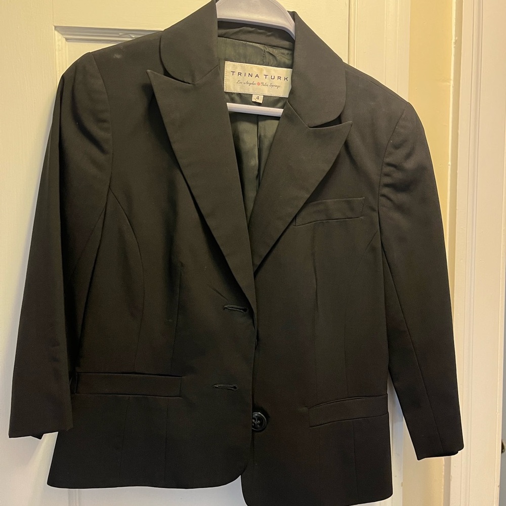 Trina Turk Black 3/4 length blazer